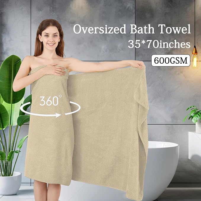 Extra Large Bath Towels Set 35x70 Inches - Image 2