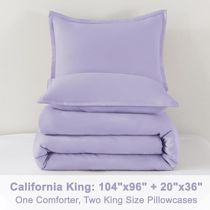 Litanika Lavender Comforter California King Size, 3 Pieces Cal King Lightweight - Image 9