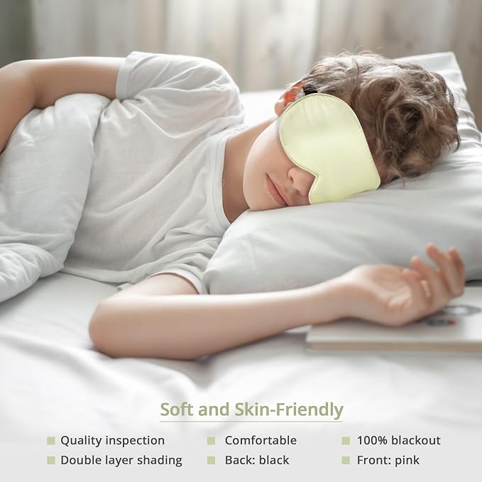 Kids Sleep Mask Eye Cover, 100% Real Natural Pure Silk Eye Mask - Image 5