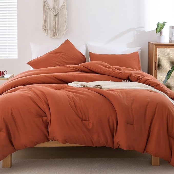 ROSGONIA Oversized Queen Comforter Burnt Orange by ROSGONIA