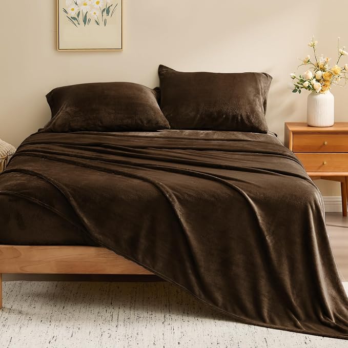 BEDELITE Flannel Sheets King Size Brown - Image 2