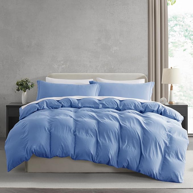 Nestl Calm Blue Duvet Cover Queen Size by Nestl