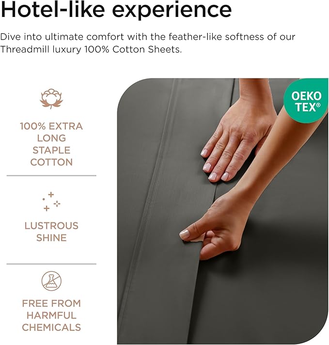 Threadmill Luxury 800 Thread Count Queen 100% Cotton Sheets - Image 3