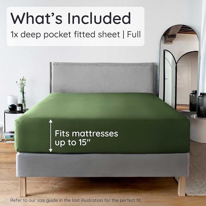 Bambaw Full Fitted Sheet Only, 100% Viscose Derived from Bamboo Fitted Sheet - Image 2