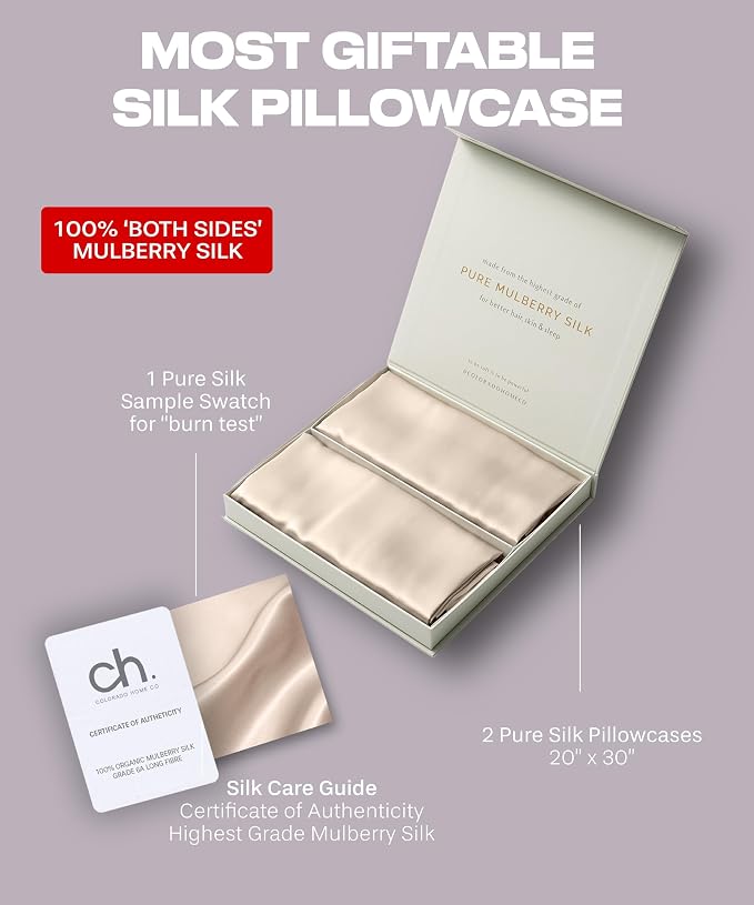 Sunday Silks™ | Silk Pillow Cases 2 Pack | 22 Momme Mulberry Silk Pillowcase - Image 6