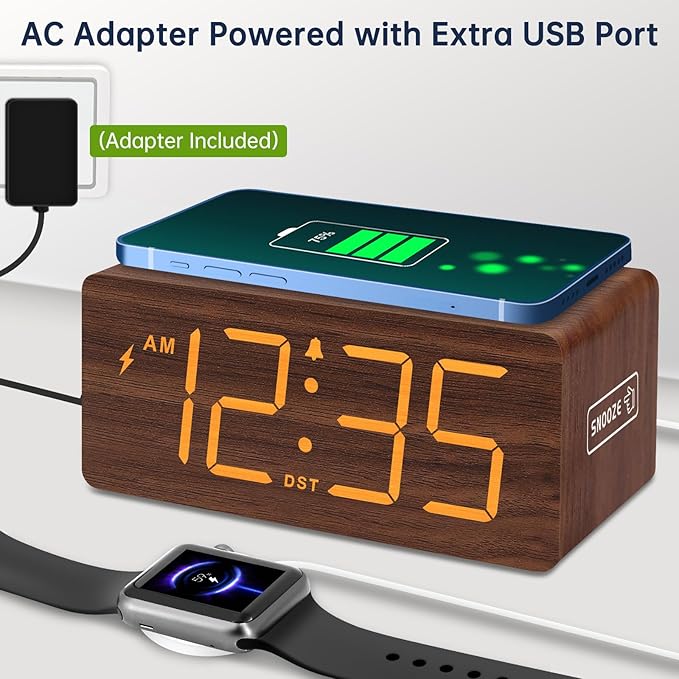 DreamSky Wooden Digital Alarm Clock - Image 5