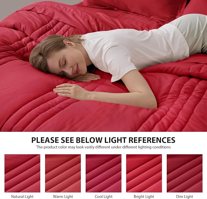 Queen Comforter Set Red - Image 3