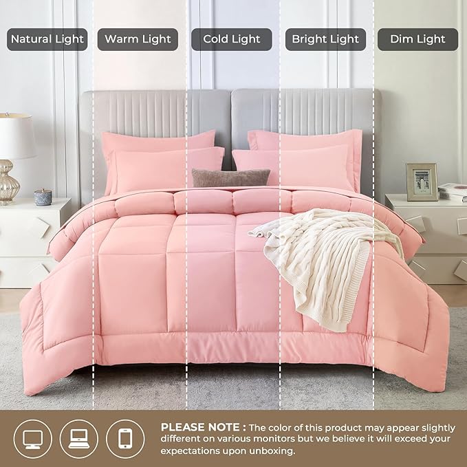 Sasttie Full Size Comforter Sets, 7 Pieces Bed in a Bag Full, Complete Bedding - Image 8