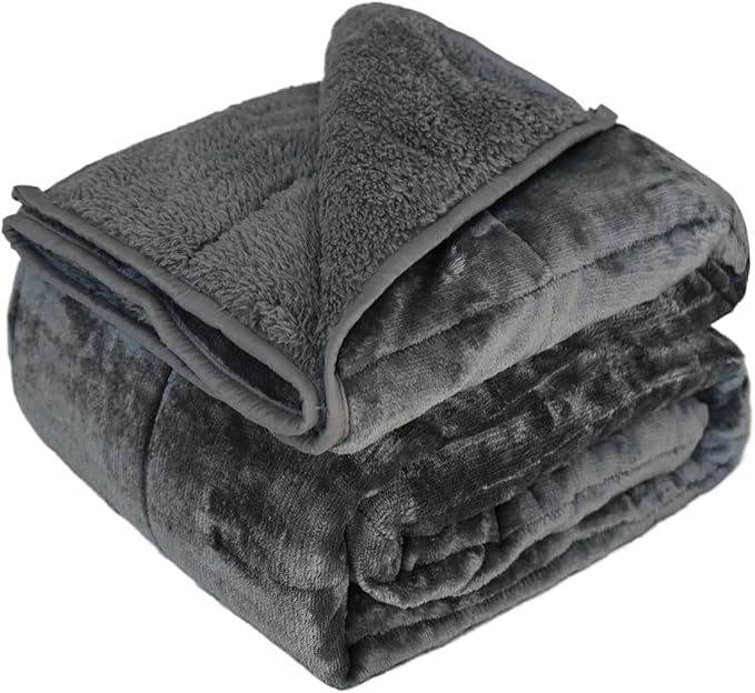 Throw Sherpa Weighted Blanket 15 lbs by CZZZ
