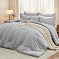 MUXHOMO 7 Pieces Queen Comforter Set, Soft Bed in a Bag Queen Size, All Season by MUXHOMO