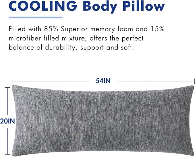 MIULEE Body Pillow for Adults Long Body Pillow for Side Sleeper Memory Foam - Image 8