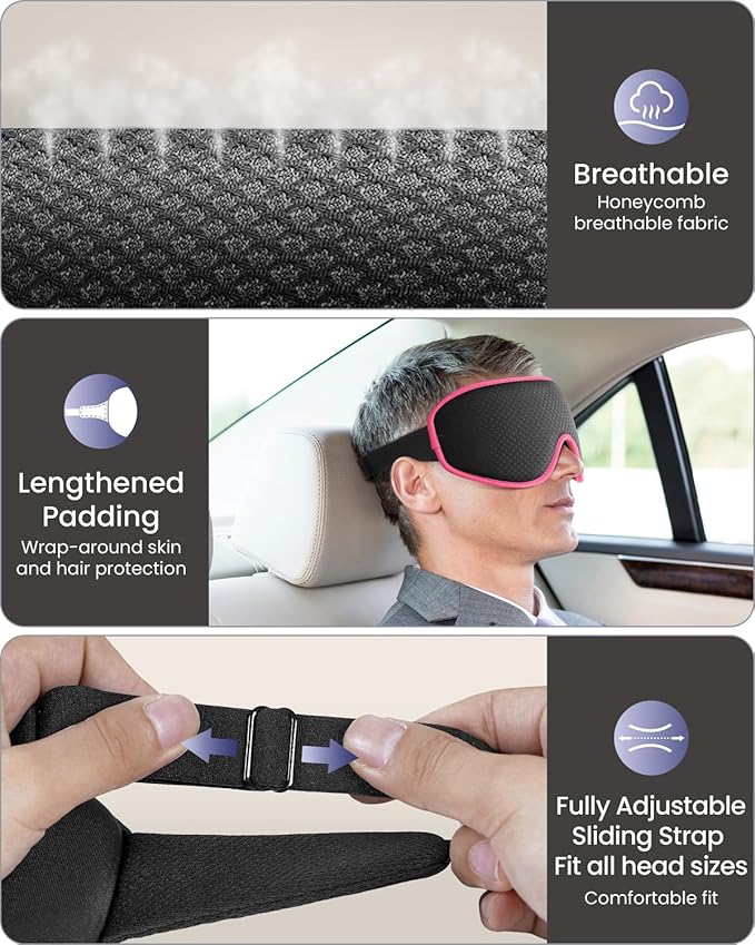 WAOAW Sleep Mask for Men Women: Blackout Eye Masks for Sleep - Image 4