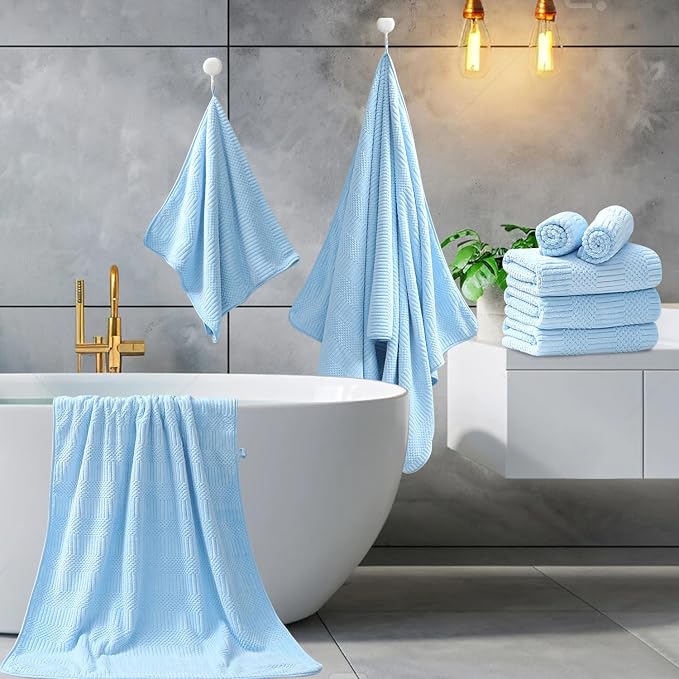 8 Piece Bath Towel Set-2 Oversized Bath Sheets, 2 Hand Towels, 4 - Image 5
