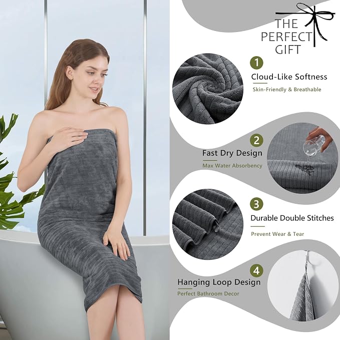 Extra Large Bath Sheet Set of 4, Ultra Soft Fluffy Towel, 35”x 70”Oversized - Image 3
