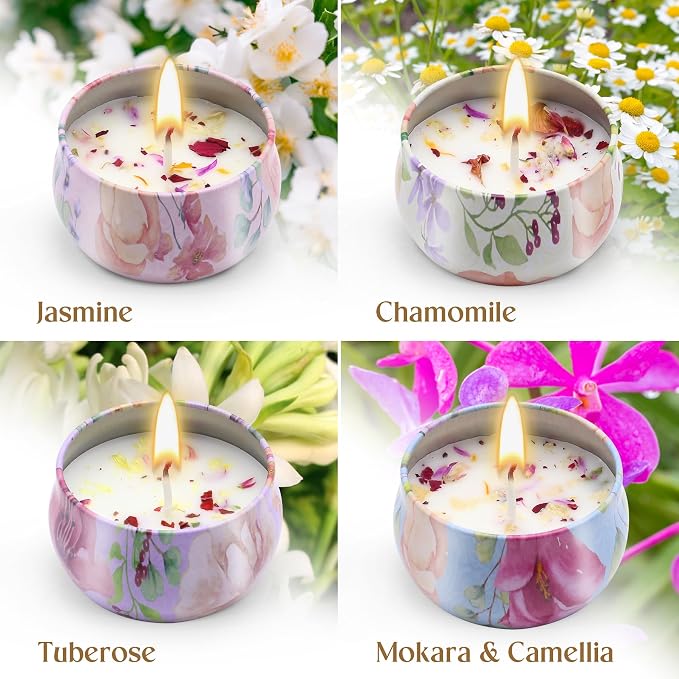 Scented Candles Gift Set for Women 4 Pack Soy Wax Candles - Image 3