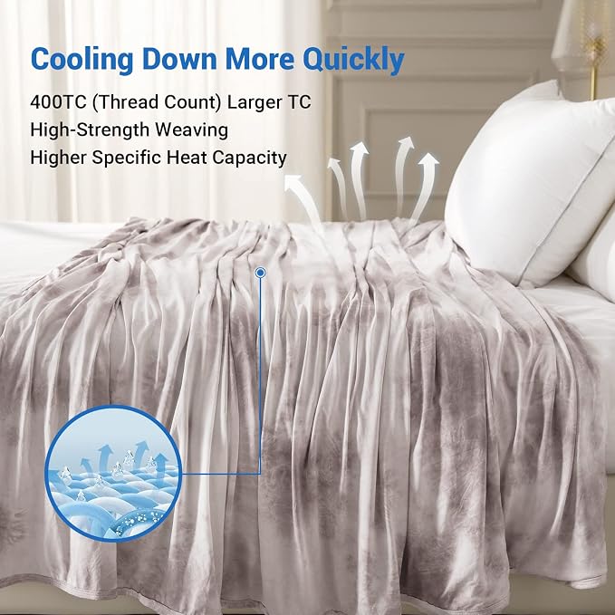 Topcee Cooling Blanket for Hot Sleepers, Absorbs Heat to Keep Body Cool for - Image 5