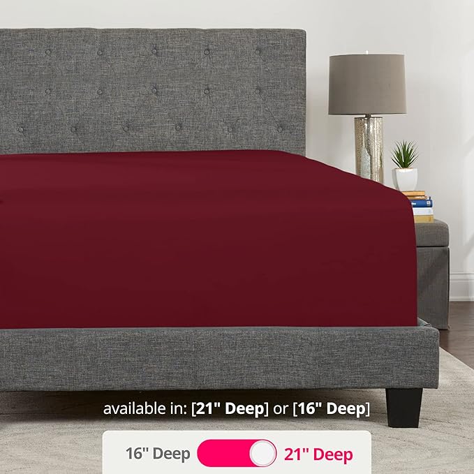 Deep Fitted Sheets King – King Size Fitted Sheet Only Deep Pocket – 21” King - Image 3