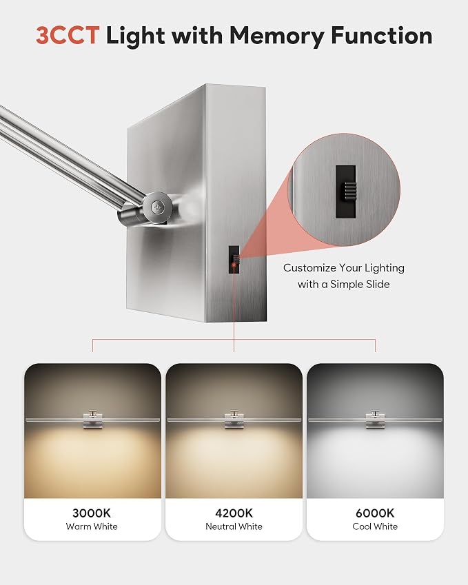 VONLUCE 36" LED Bathroom Vanity Light, 3CCT Modern LED Vanity Lights - Image 2