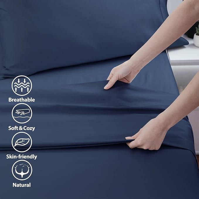 Cotton King Flat Sheet Only, 600 Thread Count 100% Egyptian Cotton Top Sheet - Image 3