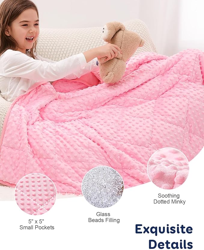 Kivik Weighted Blanket 7 lbs, Small Minky Dotted Blankets, Soft Heavy Blanket - Image 4