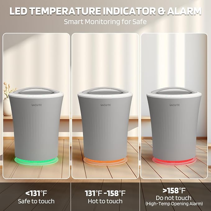 Lagute 20L Towel Warmer for Bathroom, 3-Level Timer, Warning Alarm & RGB Light - Image 3
