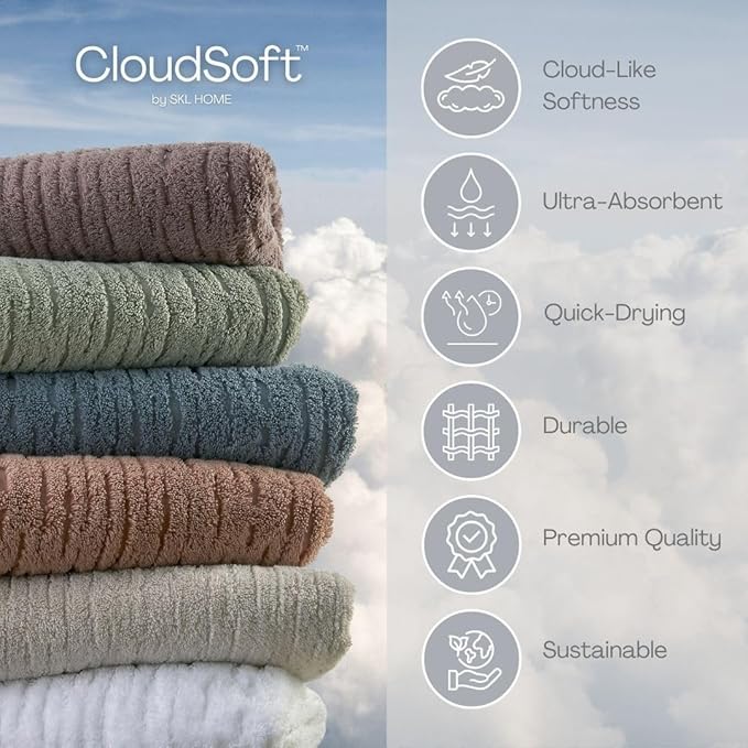 SKL Home CloudSoft Cotton Luxury Bath Towel, Soft Plum - Image 5