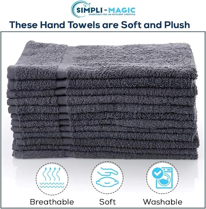 Simpli-Magic Cotton Hand Towels 16"x27" – Soft Towels - Image 3