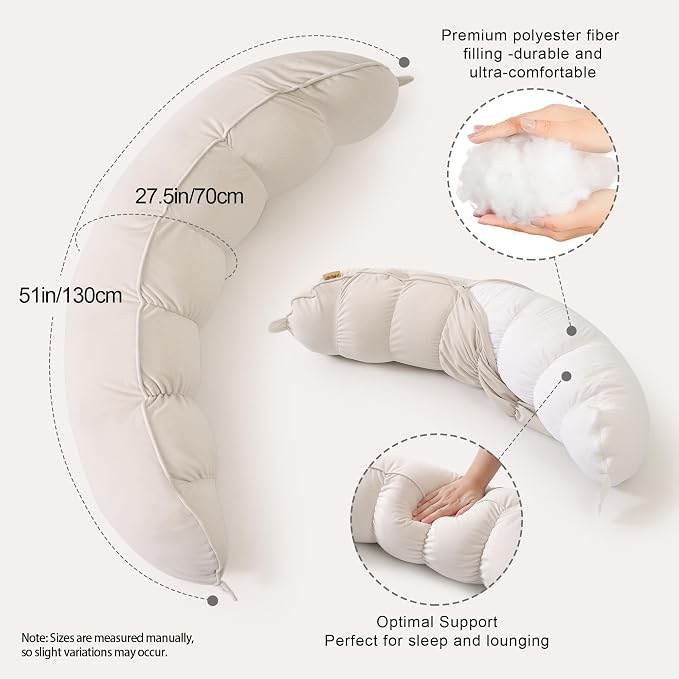 Peallow – Long Round Body Pillow - Image 3