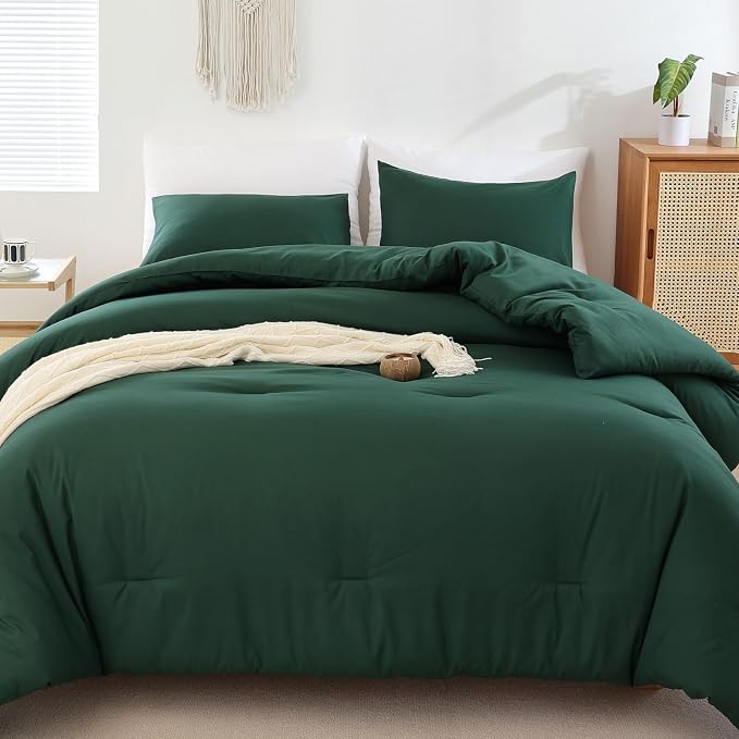 ROSGONIA Oversized King Comforter Dark Emerald Green, Lightweight Oversized - Image 5