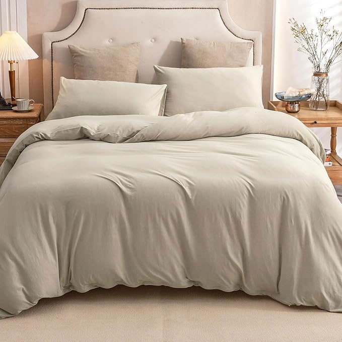 PURE ERA Jersey Knit Duvet Cover Set 100% T-Shirt Cotton Super Soft Comfy 2pc by PUREERA