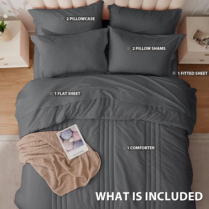 Twin XL Comforter Set Dark Grey - Image 3