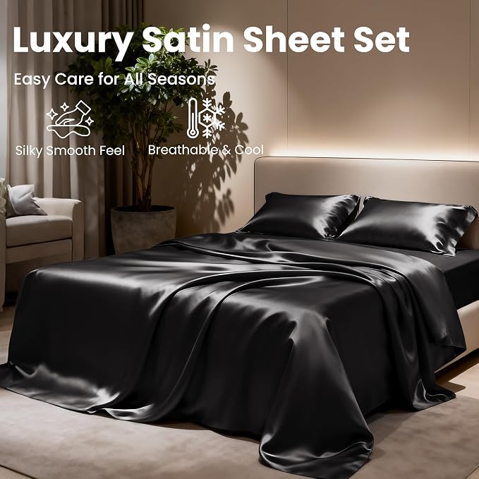 Love's cabin Twin Satin Sheets Sets - Image 8