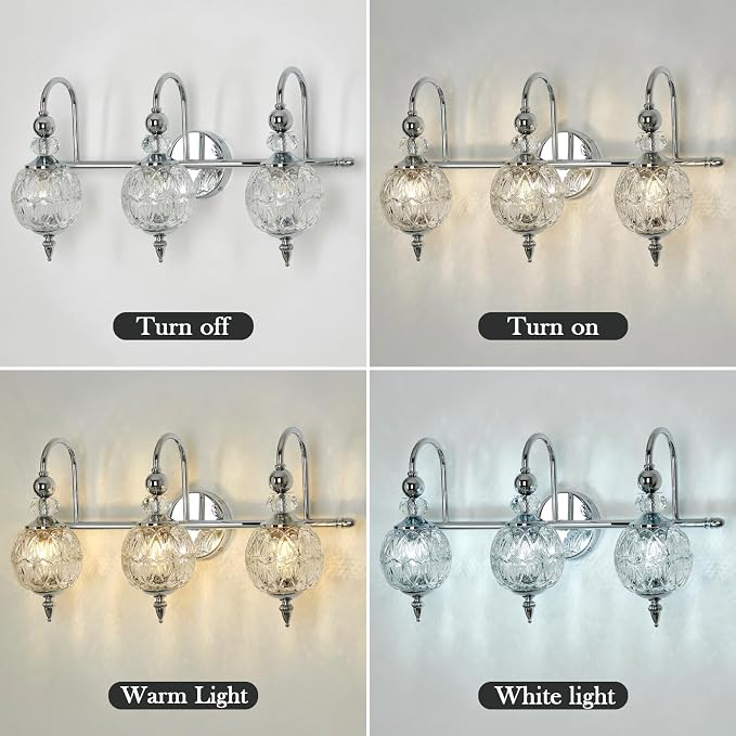 Piepooye Modern Bathroom Light Fixtures Polished Chrome Vanity Light - Image 6