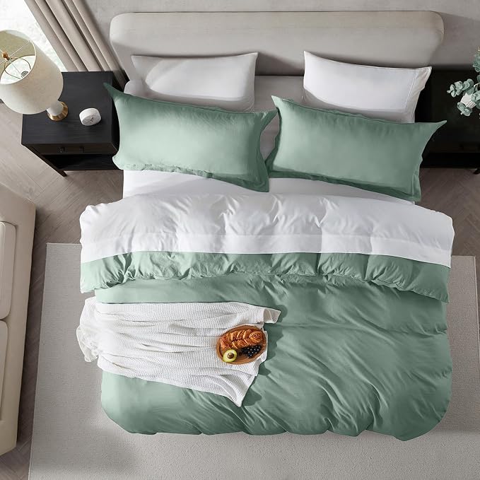 Nestl Sage Green Duvet Cover King Size - Image 5