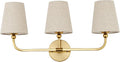 3-Light Bathroom Light Fixtures, Brushed Gold Vanity Lights by Metwet