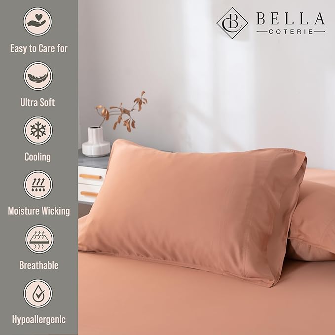 Bella Coterie | Luxury Bamboo Viscose Queen Size Pillowcase Set | 100% - Image 2