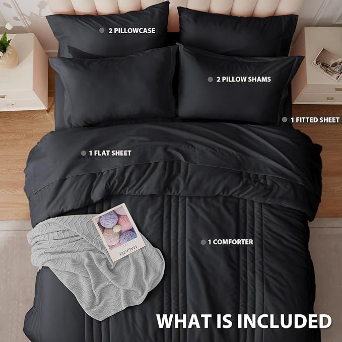 Twin XL Comforter Set Black - Image 4