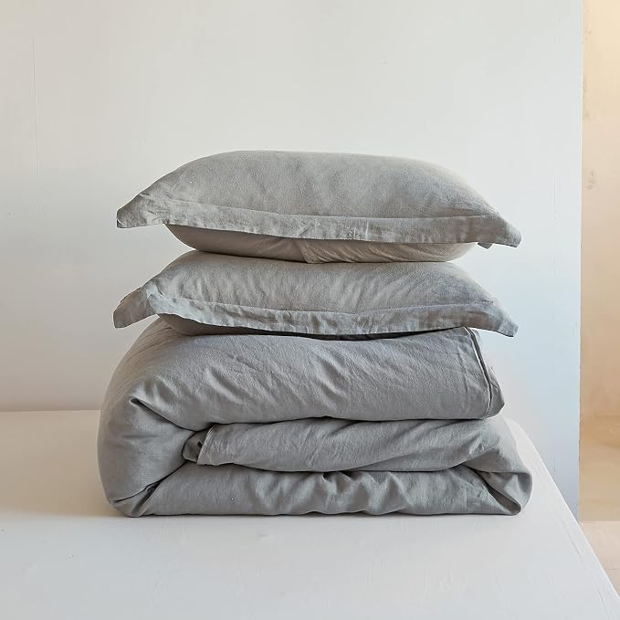 Simple&Opulence 100% Linen Duvet Cover Set 3pcs Basic Style Natural French - Image 8