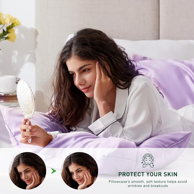 Love's cabin Satin Pillowcase Set of 2 Queen Size 20x30, Cooling Pillow Covers - Image 3