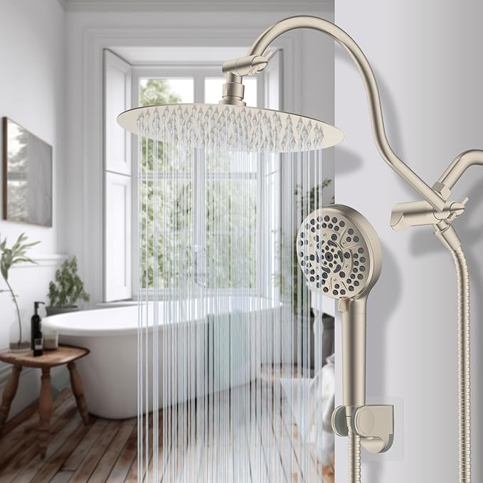 Hibbent All Metal CUPC Certified Shower Head, Handheld Showerhead Combo - Image 9