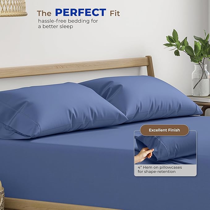 THREAD SPREAD 100% Egyptian Cotton Pillow Cases Queen Size Set of 2 - Image 4
