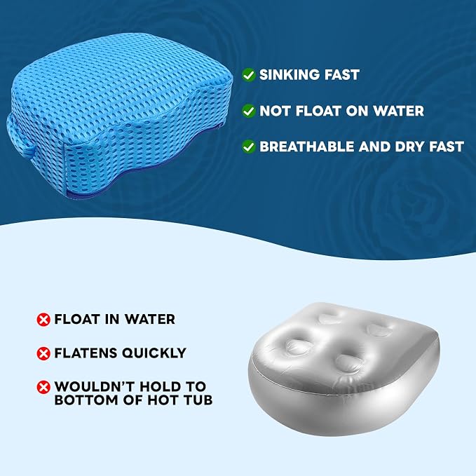 Hot Tub Booster Seat for Adults, Weighted 5" Extra Thick Spa Cushion, 4+ lbs - Image 6