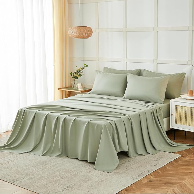 ILAVANDE Queen Sheets Set 6 Piece, Hotel Luxury Super Soft 1800 Series - Image 6