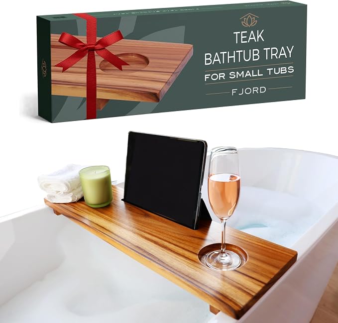Teak Bathtub Tray for Tub 29” | Bath Tub Tray Wood for Small Tubs, Bath Tray by JapandiSpirit