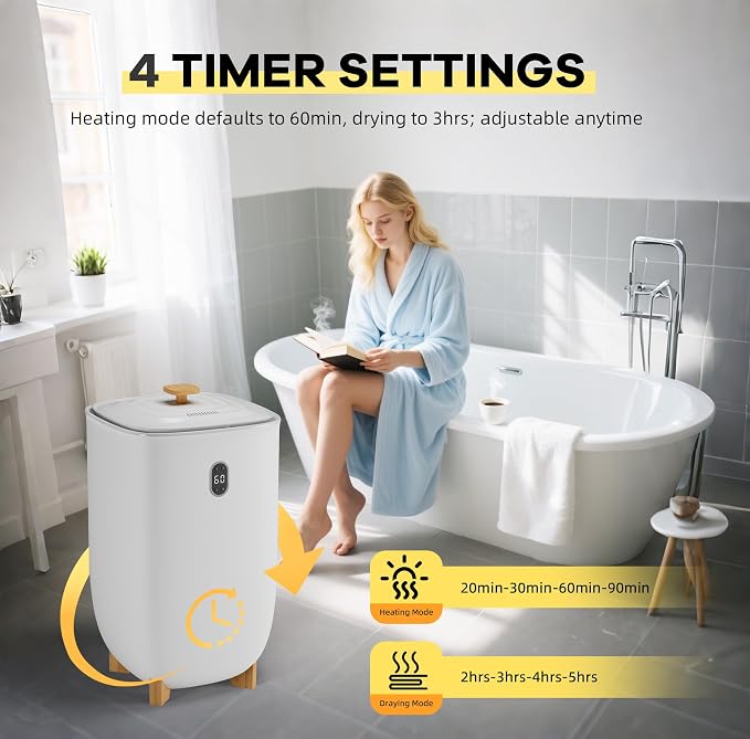 Towel Warmers for Bathrooms, 35 Liter Portable Electric Towel Heater - Image 3