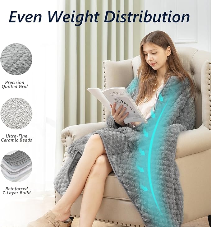 Mr. Sandman Weighted Blankets for Adults Full Size 12lbs, Warm Sherpa Fleece - Image 4