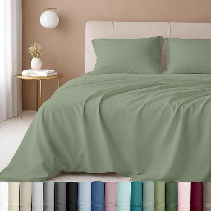 California Design Den Natural 100% Cotton Bed Sheets Twin Size Set by CaliforniaDesignDen