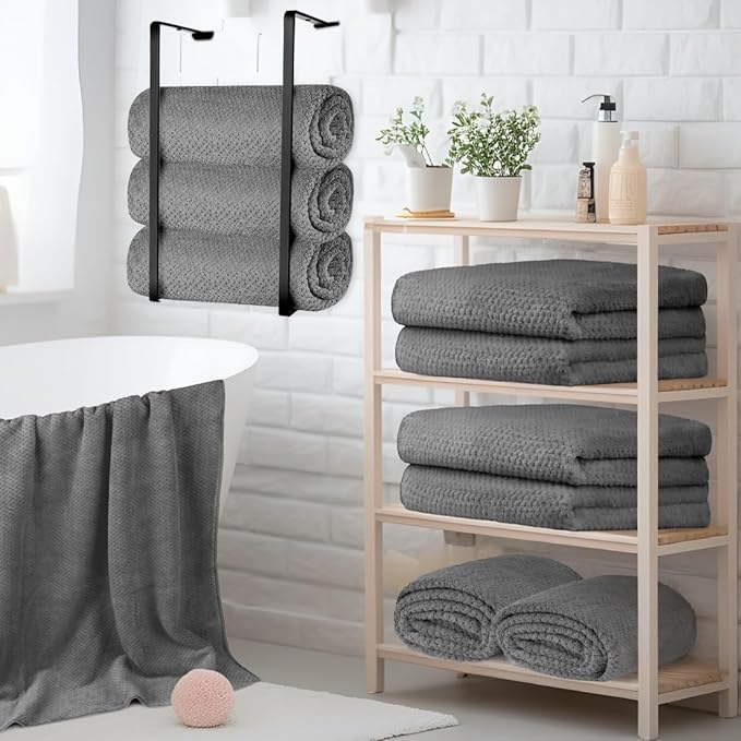 HOMEXCEL 6 Pack Bath Towel Set, Microfiber Ultra Soft Highly Absorbent Bath - Image 6