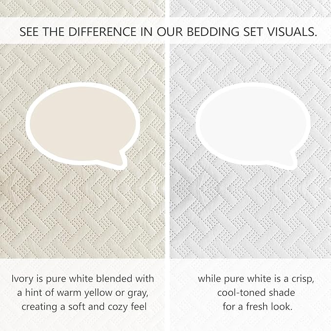 FLYMME Quilts Queen Size, Lightweight Cream Bedspreads, Basket Weave Pattern - Image 4