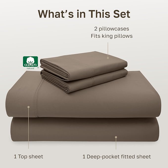 California Design Den 600 Thread Count Sheets King, 100% Cotton Sheet, King - Image 4
